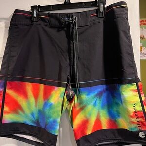 NWOT Billabong Men’s Black & Multi-Color Tie-Dye Dye Platinum PX2 Board Shorts